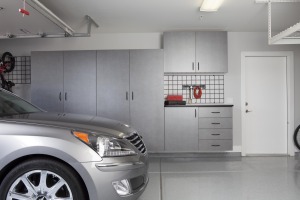 Pewter Cabinets with Workbench-Car-Straight Shot 2012